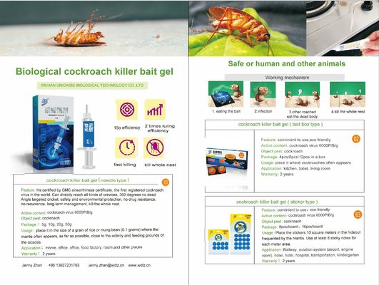No Toxic PfDNV 6000PIB/g Cockroach Bait Gel for Targeted Infection of Roaches
